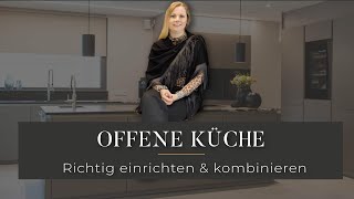 Offene Küche Einrichten mit Esszimmer amp Wohnzimmer  Fliesen Parkett Kochinsel Inspiration [upl. by Saxen]