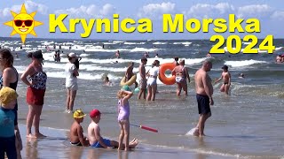 Krynica Morska plaża 1082024 wiatr i fale [upl. by Neahs712]