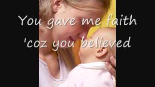 Because You Loved Me Celine Dion with Lyrics  Dedication to Mothers [upl. by Arelus14]