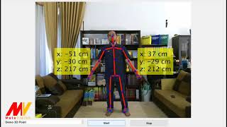 XBox One Kinect Demo  Kinect V2 Skeleton Tracking 3D Point amp Distance Measure [upl. by Nagar]