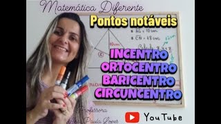 Pontos notáveis  incentro baricentro ortocentro e circuncentro [upl. by Sothena]