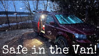 Solo Car Camping during a RAIN Storm Wildlife everywhere Van Life [upl. by Francesca237]