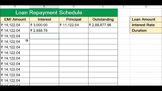 How to Create Loan EMI Calculator in Microsoft Excel  Loan Repayment Schedule in Excel excel [upl. by Anaeed]