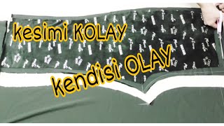 Kesimi KOLAY kendisi OLAY PANTOLONALine Kurti cutting and Stitchingeasy trouser sewing [upl. by Noyerb]