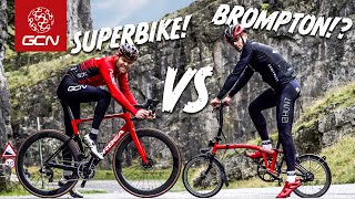 Can A Folding Bike Climb Superbike Vs Brompton Challenge [upl. by Ruiz]