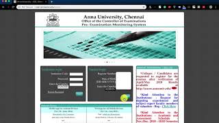 Anna University Student Login Coe1annaunivedu Internal Marks [upl. by Yetsirhc]