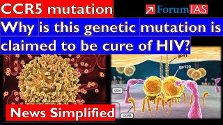 CCR5 mutation Why is this genetic mutation is claimed to cure of HIV Forum IAS  News Simplified [upl. by Noonan]