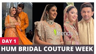 Ayeza Khan  Minal Khan  Saboor Aly at Hum Bridal Couture Week 2022 Day 1 [upl. by Cordy]