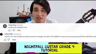 Nightfall  P Michaeloudis  Abrsm Guitar Grade 4 List C No 1  Tutorial [upl. by Anbul708]