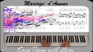 quotMariage dAmourquot Paul de Senneville  Piano Tutorial  Letter Notes [upl. by Ahsikel]