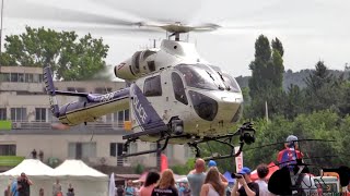 Hungarian Air Police helicopter landing at Budaörs Airshow 2024 [upl. by Clive974]