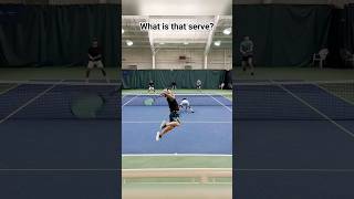 Brian Battistone Serve with a twohandled tennis racket 😱 🎥 SimonFreund [upl. by Yusuk]