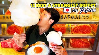 Top 12 BEST amp STRANGEST All You Can Eat BUFFETS in Japan [upl. by Darci]