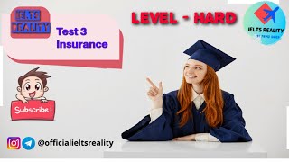 Insurance  Ielts Listening Test  Ielts Reality [upl. by Kalikow312]