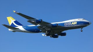 One Airs 3rd 747 GONEF Ex CargoLogicAir Arriving at East Midlands Airport [upl. by Adran]