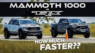 1000 HP HENNESSEY TRX vs 702 HP RAM TRX  Drag Race Comparison [upl. by Mallin]