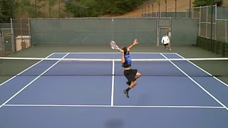 AMAZING Tennis Trick Shots Overheads Trick Shot Tennis [upl. by Yuk]