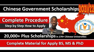 Step by Step How To Apply CSC Scholarship 2021  Chinese Government Scholarships English [upl. by Notneuq]