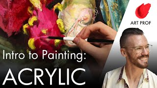 Acrylic Painting for Beginners Techniques amp Supplies [upl. by Marian487]