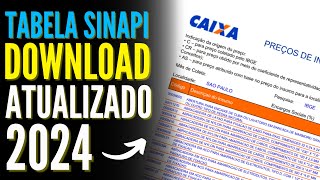 COMO BAIXAR A TABELA SINAPI 2024  ORÇAMENTO DE OBRAS [upl. by Allegra]