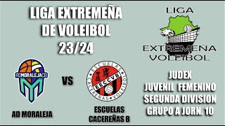 LIGA VOLEIBOL 2324 JUVENIL FEMENINO 2ª DIV GRUPO A JORN 10 AD MORALEJA  ESC CACEREÑAS B [upl. by Alyhc]