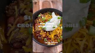 The easiest slow cooker ground beef chili recipe chili beef slowcookerrecipe [upl. by Ullund286]