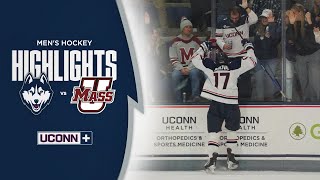 HIGHLIGHTS  UConn Mens Hockey Defeats UMass 32 [upl. by Amimej]