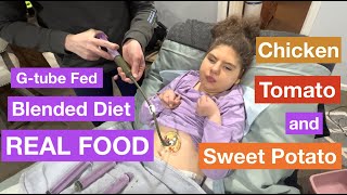 Blended Diet Recipe for Gtube  Chicken Tomato Sweet Potato [upl. by Baoj]