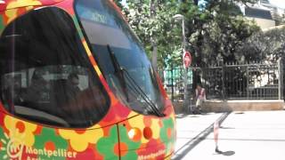 Tram action in Montpellier 2 [upl. by Nnairak877]