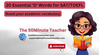 20 Essential D Words  The 50 Minute Teacher [upl. by Ashwin]