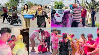 BABLI GOT ANGRY  SOHRA SAAB NAL PEHLI VAAR MNAI HOLI  HOLI CELEBRATION GONE WRONG  INDER amp KIRAT [upl. by Adnuhsal]