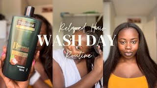 MY RELAXED HAIR WASH DAY ROUTINE  2023 UPDATE [upl. by Bautram51]