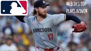 THE DFS EXPERIENCE MLB DFS TOP PLAYS 82624 [upl. by Duarte]