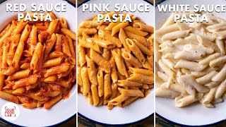 White Sauce Pasta  Red Sauce Pasta  Pink Sauce Pasta  Easy Pasta Recipes  Chef Sanjyot Keer [upl. by Alokin]