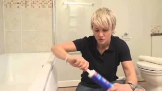 DIY How to reseal a bath shower or sink  with Philippa Tuttiett [upl. by Yodlem]