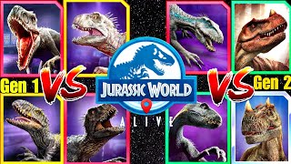 Gen 1 Vs Gen 2  Jurassic world alive  V38 [upl. by Atiuqrahc742]