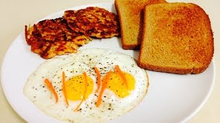 Breakfast Hash Browns and Sunny side up Eggs  Anup Kitchen [upl. by Ifen]