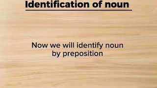 identification of Parts of speech  Identification of Noun [upl. by Yrelbmik]