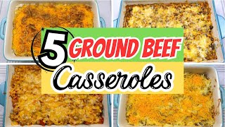 5 Amazing Super Easy Ground Beef Casserole Dishes  Quick amp Easy Dinner Recipes [upl. by Maegan613]