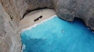 Aerial View of Navagio Beach  Zakynthos [upl. by Gris]