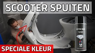 Scooter spuiten met spuitbus professioneel resultaat  deel 5  Vespa S Schade Herstel [upl. by Angil524]