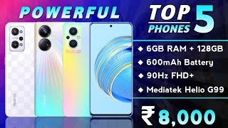 6GB RAM  128GB  Top 5 Powerful Phone Under 8000 in 2023  Best Smartphone Under 8000 [upl. by Monro]