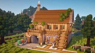 Minecraft  How to Build a Starter House with Mine Entrance  Tutorial [upl. by Salvidor747]