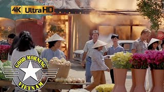 Good Morning Vietnam Jimmys Bar Gets Bombed 4K HDR [upl. by Jayne325]