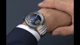 H Moser amp Cie Streamliner Concept Minute Repeater Tourbillon Blue Enamel [upl. by Eiddal]