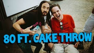 Steve Aoki 80 ft Cake Throw Hits Fan In Wheelchair Uncut Version [upl. by Murielle]