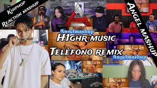 TELÉFONO Remix Lyric Video  pH1 HAON etc reaction mashup [upl. by Toscano]