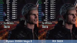 AMD Ryzen 5 3550H Vega 8 vs Radeon RX 560X  Benchmark Comparison Test ASUS TUF 705DY [upl. by Rennie]