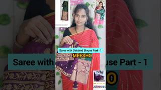 Meesho 👌quality best pattu saree with Striched blouse100 recommend dontmiss meeshosareehaul yt [upl. by Selij]