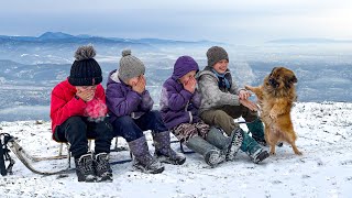 Happy life of a family of 7 children in a mountain village in winter Life is far from civilization [upl. by Sandstrom]